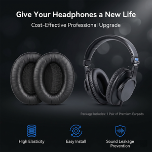 Coussinets d'oreille de remplacement pour casque Sony <span class=keywords><strong>MDR</strong></span>-<span class=keywords><strong>7506</strong></span>/7510/7520/CD900ST, en similicuir froissé - Product Image 5