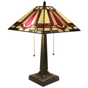 LongHuiJing Tiffany Style Mission 16Inch Baroque Stained Glass Table Lamp AC Powered LED Bedside Living Room Home Decor - Product Image 2