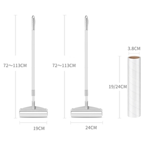 Long Handle Sticky <b>Mop</b> Lint Rollers Floor Carpet Fuzz <b>Cleaning</b> <b>Mop</b> Dust Removal Roller Pet Hair Lint Remover - Product Image 6