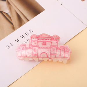 Pince à cheveux colorée en acrylique, motif floral printanier (tulipe, lys, rose), accessoire de coiffure pour filles, vente en gros - Product Image 3