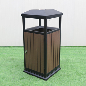 Commercial Wooden Outdoor Garden Trash Can Customized Garbage Trash Bin