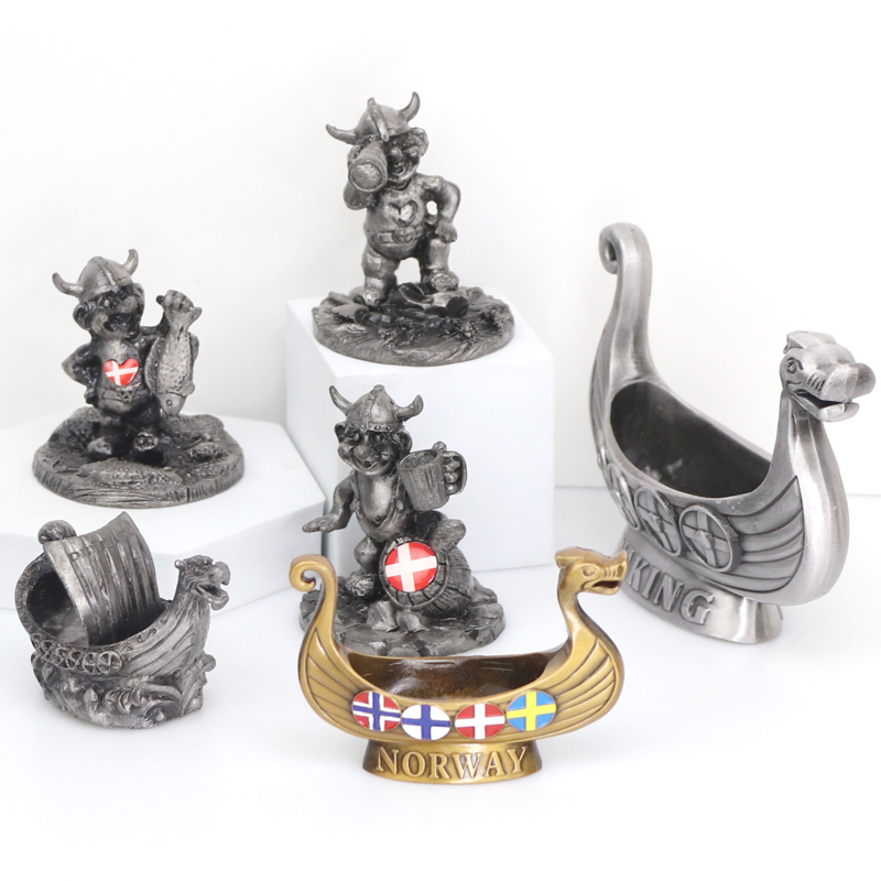 お土産亜鉛合金アンティークピューター仕上げバイキング船