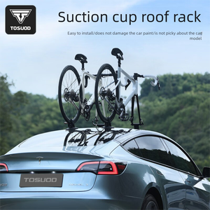 TOSUOD <span class=keywords><strong>Porte</strong></span>-vélo de voiture portable avec support de toit à ventouse pour vélo de montagne vélo de route comprend un support de stationnement en alliage - Product Image 2