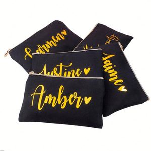 Lower Price Portable Organic Canvas Makeup Bridesmaid <b>Make</b> <b>up</b> <b>Bag</b> Travel Custom Logo Packing <b>Bags</b> for Cosmetics - Product Image 3