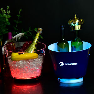 Discothèque bar fête point culminant couleur changeante refroidisseur LED seau à glace réutilisable étanche en plastique lumineux vin seau à glace - Product Image 5