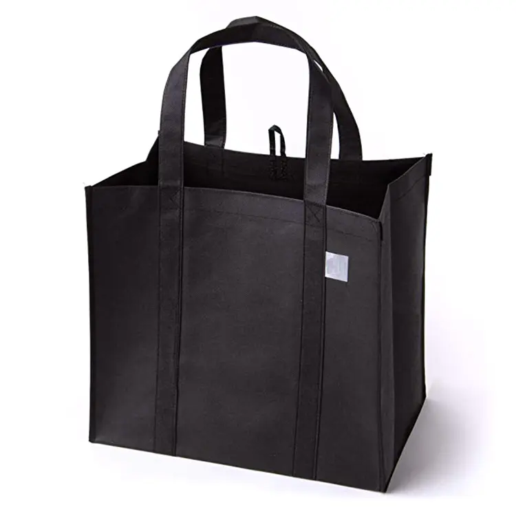 Large China promotional grocery bag custom logo laminated supermarket shopping nonwoven grocery tote bag