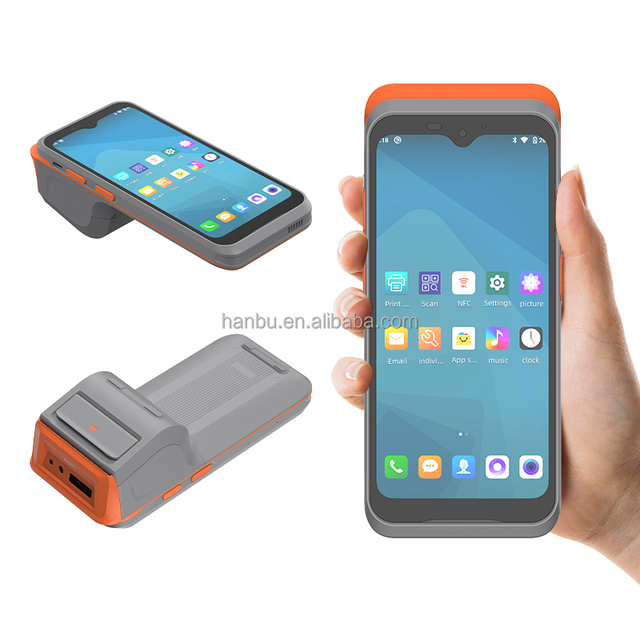 Mobile POS Terminal 6 Inch Rugged PDA Barcode Scanner With Printer WIFI NFC 4G Lte Data Collector