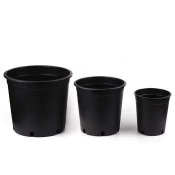 HANTECHN 2/3/5/7/10/15/20/25 gallon small garden plant black plastic nursery flower pots