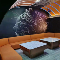 Table de bar commerciale moderne en acier inoxydable avec design cube LED pour discothèques et KTV