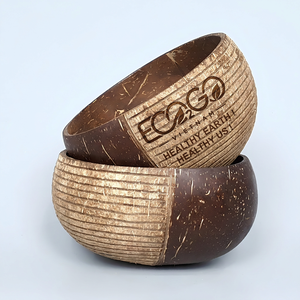Juego de Tazones Biodegradables de Cáscara de Coco con Cuchara, Ecológicos, Hechos a Mano, Apilables, Libres de BPA, para Servir Alimentos - Product Image 1