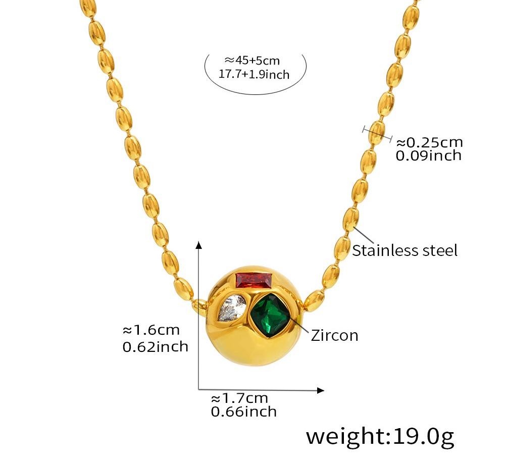 Collier de perles de riz avec diamant vert 45 + 5cm