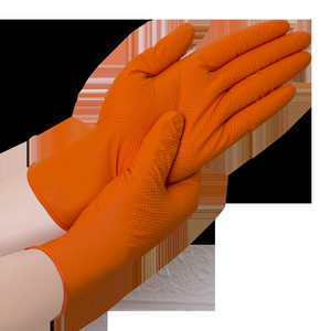 Gants en nitrile noirs à texture diamantée, résistants à l'huile, durables, pour la réparation automobile, protection industrielle - Product Image 2