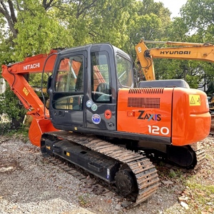 Moteur et boîte de vitesses d'excavatrice sur chenilles Hitachi ZX120 d'occasion, 12 tonnes, performances de stabilité, en stock - Product Image 1