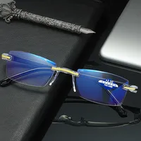 8013ユニセックス高品質リムレスアンチブルー老眼鏡
