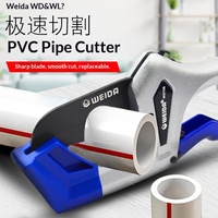 WEIDA Cortador de Tubos de PVC con Trinquete Autoblocante de Aleación de Aluminio de 75 mm, Herramientas Manuales de Plomería, Juego de Escariadores de Tubos, Roscador Manual, 3 Años de Garantía
