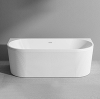 Diseño único Patrón de rayas Interior Bad Free Stand Alone Acrílico Bañera Baño Remojo Bañera independiente