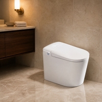 WC intelligent avec bidet électrique à capteur sans contact, chasse d'eau automatique, siège chauffant et télécommande