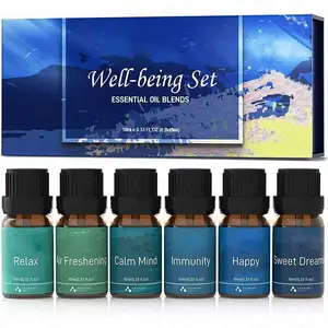 Óleos Alta Qualidade Gift Set Aromaterapia 14*10ml Pure Tea Tree/Lavanda/Eucalipto/Peppermint Óleo Essencial