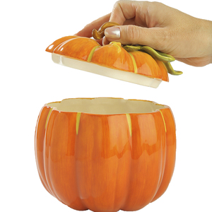 Lọ Chà Gốm Nhà Bếp Tùy Chỉnh Lọ Đựng Thực Phẩm Lọ Đựng Bánh Quy Hình Quả Bí Ngô Lớn Lọ Nến Cho Nhà Văn Phòng - Product Image 3