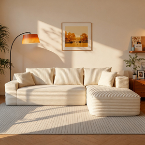 Canapé d'angle moderne pour salon, ensemble modulable en forme de L, 2-3 places, canapé-lit rembourré sans armature pour la maison - Product Image 1