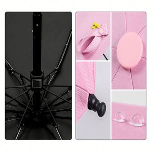 Parapluie compact pliable en cinq sections avec étui, cadre métallique, coupe-vent et anti-UV, modèle capsule, fabriqué en Chine - Product Image 3
