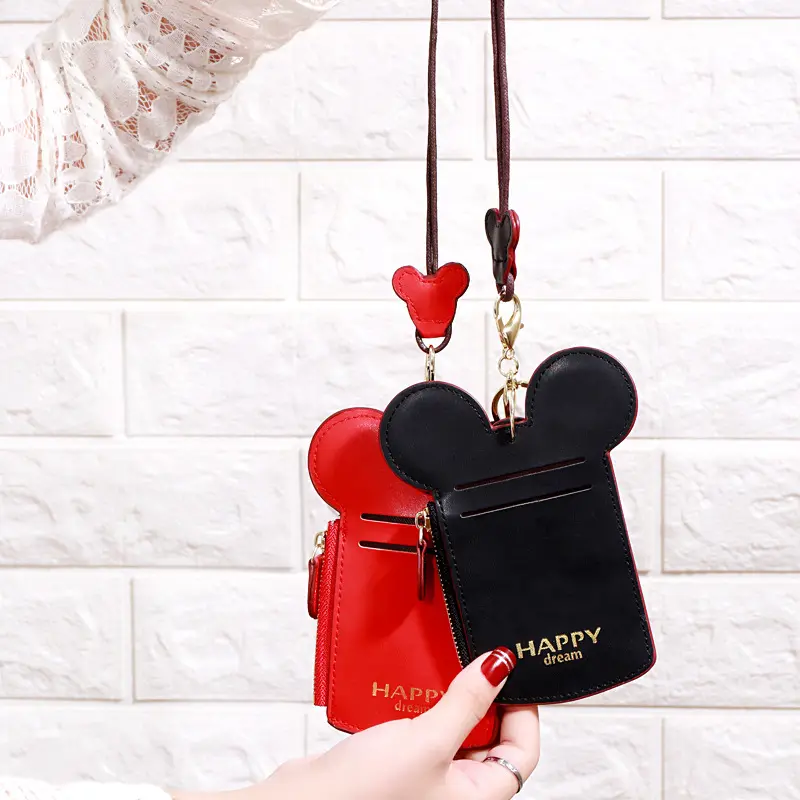 Yuncong Mini Mickey Pu Portemonnee Case Schattige Cartoon Minnie Munt Portemonnee Mode Kaart Houder Lederen Korte Portemonnee Voor Vrouwen