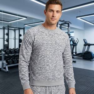 เสื้อสเวตเชิ้ตผู้ชาย AERO ผ้าฝ้าย 100% เป็นมิตรกับสิ่งแวดล้อม แบบมีซับใน ถักทอ ทรงโอ-เนค แขนยาวปกติ สีพื้น ผ้าหนัก 100 กรัม - Product Image 6