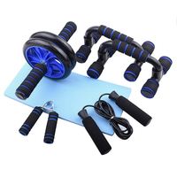 Ensemble de rouleaux de roue 5 en 1 ensembles de rouleaux de roue abdominale Kit d'entraînement abdominal avec barre de poussée pince à main genouillère pour Ab Fitness