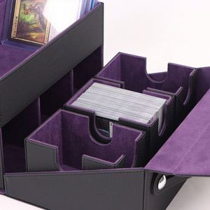 Caja de Almacenamiento Portátil de Cuero PU para Juegos de Cartas y Juegos de Mesa, con Asa - Product Image 4