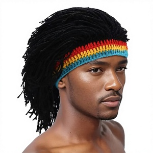 <span class=keywords><strong>Bonnet</strong></span> Perruque Rasta pour Hommes, Casquette Hip Hop Faite <span class=keywords><strong>Main</strong></span> au Crochet, Chapeau Chaud d'Hiver, Gorro, Perruque Amusante pour Fêtes, Cadeaux d'Halloween, Noël, Anniversaire - Product Image 5