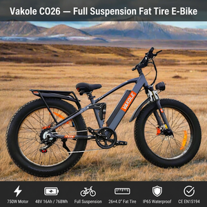 จักรยานเสือภูเขาไฟฟ้าแบบเต็มระบบกันสะเทือน 750w มอเตอร์ฮับหลัง แบตเตอรี่ลิเธียม ล้อ 26 นิ้ว สำหรับผู้ใหญ่ - Product Image 6