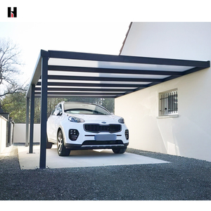 Cadre en aluminium polycarbonate fabricants d'abri pour voiture unique taille personnalisée abris pour voiture à toit plat extérieur - Product Image 1
