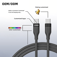 Cable USB C a C con Chip E Mark PD100W, Carga Rápida, Transferencia de Datos de Alta Velocidad, 20V 5A, Cable con Cordón para Teléfono Celular, para Dispositivos Móviles