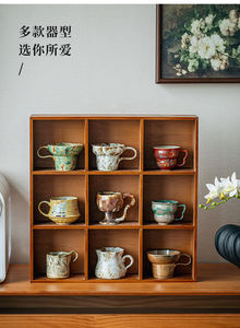 فنجان قهوة سيراميك عتيق مصنوع يدويًا قهوة شاي لاتية بورسلين قابلة لإعادة الاستخدام - Product Image 3