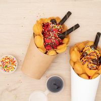 Gobelets à frites en papier kraft jetables pour la restauration à emporter et l'emballage alimentaire