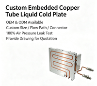 Ensemble de refroidissement par eau à plaque froide liquide en aluminium OEM avec tube serpentin en cuivre pour alimentation laser industrielle et chargeur de VE