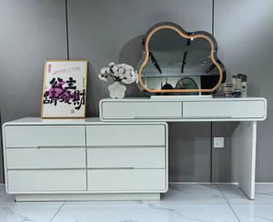 Sơn Mài Mật độ trung bình fiberboard phòng ngủ lưu trữ Bảng trang điểm thắp sáng bàn trang điểm ngăn kéo ngực kết hợp cho khách sạn - Product Image 3