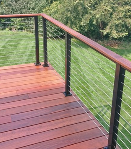 Barandilla <span class=keywords><strong>de</strong></span> cable interior ST con pasamanos <span class=keywords><strong>de</strong></span> <span class=keywords><strong>madera</strong></span> | Postes <span class=keywords><strong>de</strong></span> acero negro y riel <span class=keywords><strong>de</strong></span> cable <span class=keywords><strong>de</strong></span> acero inoxidable para escaleras y aterrizajes - Product Image 4