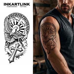 INKARTLINK - Tatuaje Temporal Personalizado <span class=keywords><strong>de</strong></span> Cruz <span class=keywords><strong>de</strong></span> Paloma Sagrada, Resistente al Agua, <span class=keywords><strong>de</strong></span> Larga Duración (1-2 Semanas), Tinta Jagua - Product Image 1