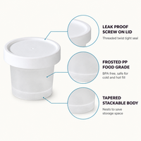 Pot à pouding en plastique PP résistant au micro-ondes 200 ml, pot à crème anglaise haute température avec couvercle à vis, pot à flan et gelée réutilisable, lot en vrac personnalisable