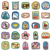 50 autocollants créatifs en vinyle, motifs animaux originaux de dessins animés, pour décoration de jouets, dossiers et bagages - Vente en gros directe