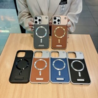Étui en cuir magnétique antichoc mince de luxe de haute qualité avec poignée de téléphone au design mignon à paillettes pour modèle iPhone 15 Pro Max Plus