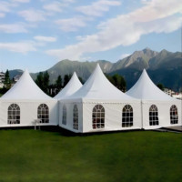 Carpa Pagoda de 5m*5m 10m*10m, Tamaño Personalizable, Carpa de Aluminio con Techo Alto, Impermeable, de PVC, para Alquiler en Festivales y Eventos al Aire Libre