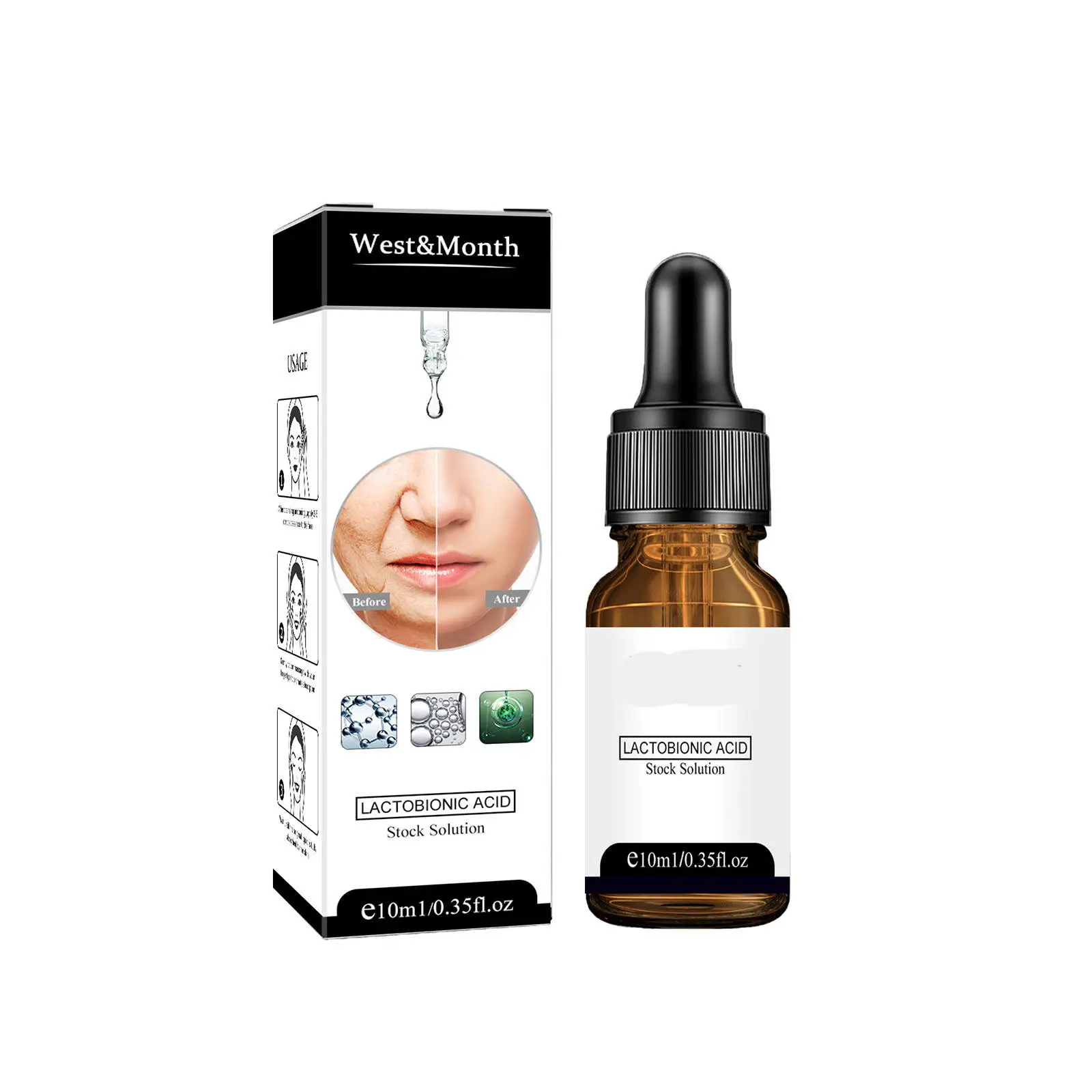 West Maand Lactobinozuur Voorraad Oplossing, Anti Veroudering Gezicht Serum, Anti Rimpels Serum