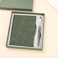 Vente en gros d'ensemble de bouteilles Agenda A5 de luxe pour affaires coffret cadeau pour carnet A5 en cuir PU personnalisable avec stylo, tasse thermique et USB