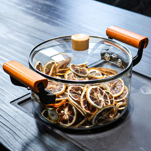 Marmite de Cuisine en Verre Borosilicaté Haute Résistance de <span class=keywords><strong>3L</strong></span>, Grand Faitout à Soupe Domestique Résistant à la Chaleur avec Poignée - Product Image 3