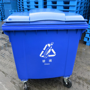 Contenedor de Basura de 1100L Rectangular con Ruedas para Uso en Exteriores, de Plástico, para Saneamiento - Product Image 2