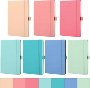 <b>A5</b> Size PU Journal Diary Leather Notebook with Custom Logo Hardcover Style Colorful Lined Pages Sewing Binding for School - Product Image 1