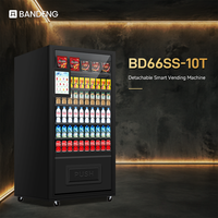 Máquina Expendedora Combinada BANDENG 6610SS 10T con Pantalla Táctil, con Capacidad para 60 SKU y Exhibidor Refrigerado para Bebidas y Snacks