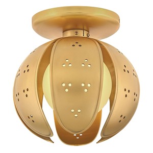 Brass Fluted Drum Modern Luxury Flush Mount <b>Ceiling</b> <b>Light</b> | Opulent Lighting for Hotel Lobby & Premium Area - Product Image 6